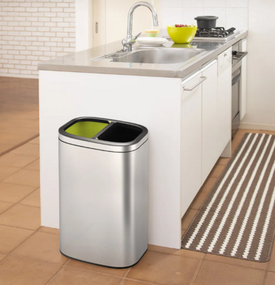 Cubo de reciclaje de acero inoxidable 2x20L OLI-Cube